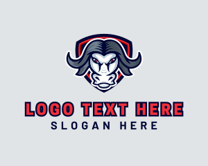 League - Buffalo Bull Shield logo design