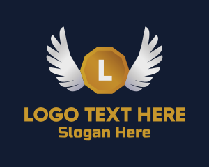 Coin - Winged Coin Cryptocurrency logo design