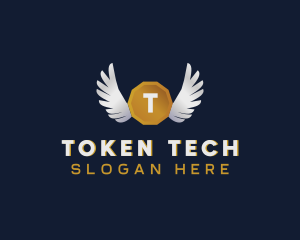 Token - Winged Coin Cryptocurrency logo design