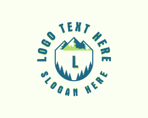 Hiker - Forest Mountain Hiking logo design