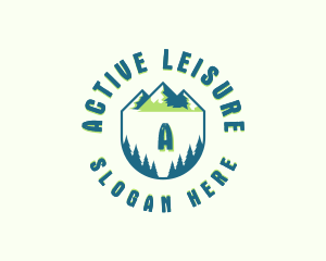 Forest Mountain Hiking logo design