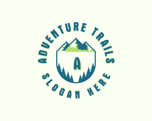 Forest Mountain Hiking logo design