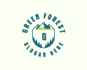 Forest Mountain Hiking logo design