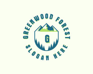 Forest Mountain Hiking logo design