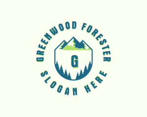 Forest Mountain Hiking logo design