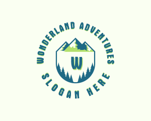 Forest Mountain Hiking logo design