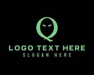 Alien - Ghost Halloween Letter Q logo design