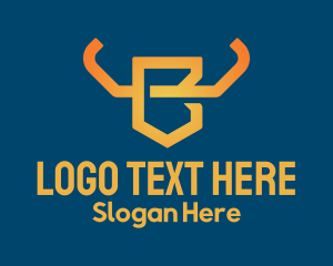 Stockbroker - Letter B Emblem Horns logo design