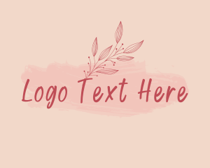 Wordmark - Cursive Branch  Watercolor logo design
