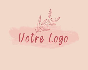 Watercolor - Cursive Branch  Watercolor logo design
