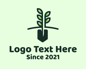 Yard Work - Gardening Plant Shovel logo design