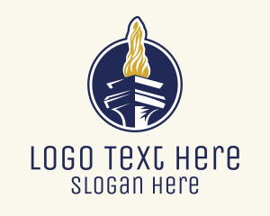 Torch - Olympic Flame Pedestal logo design