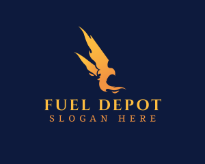 Gasoline - Blazing Flame Bird logo design