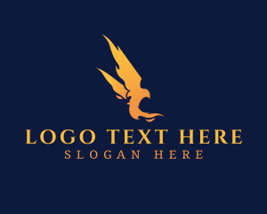 Fuel - Blazing Flame Bird logo design