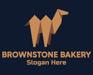 Brown Camel  Origami logo design