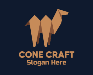 Brown Camel  Origami logo design