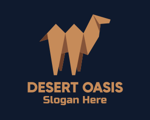 Camel - Brown Camel  Origami logo design