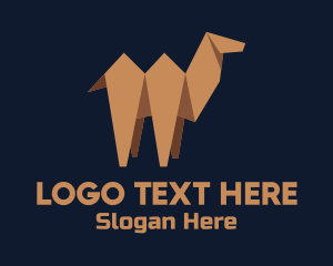 Paper - Brown Camel  Origami logo design