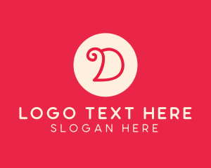 Swirly - Pink Handwritten Letter D logo design