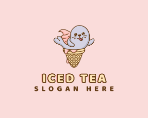 Ice Cream Cone Seal logo design