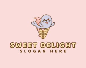 Ice Cream Cone Seal logo design