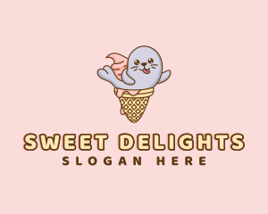 Ice Cream Cone Seal logo design