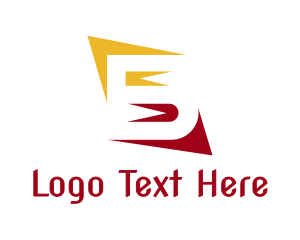 Number 5 - Yellow Red Number 5 logo design