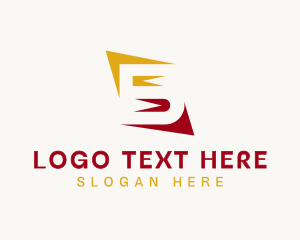 Yellow Red Number 5 logo design