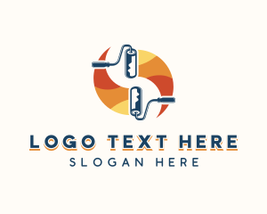 Interior Designer - Paint Roller Painting logo design