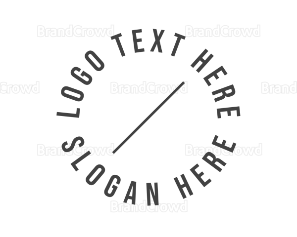 Minimal Circle Line Text Logo