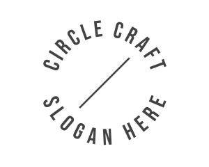 Minimal Circle Line Text logo design