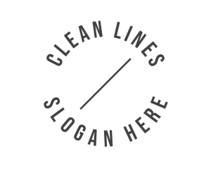 Sans Serif - Minimal Circle Line Text logo design