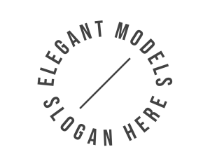 Modeling - Minimal Circle Line Text logo design
