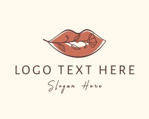 Lipstick - Floral Beauty Lipstick logo design