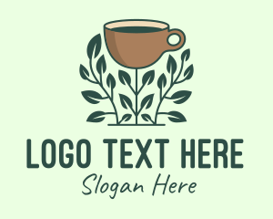 Coffee Cup Plant logo design