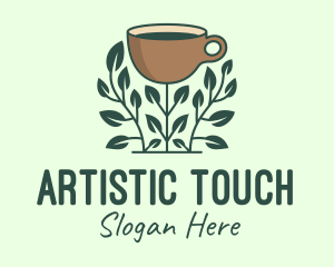 Coffee Cup Plant logo design