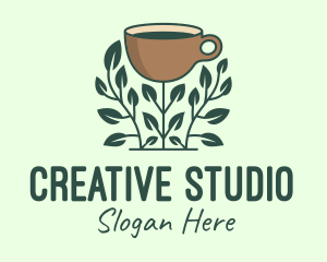 Coffee Cup Plant logo design