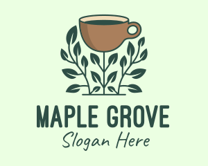 Coffee Cup Plant logo design