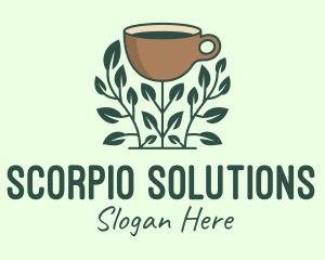 Coffee Cup Plant logo design