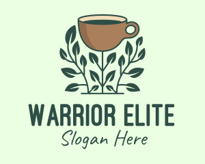 Caffeine - Coffee Cup Plant logo design