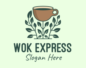 Coffee Cup Plant logo design