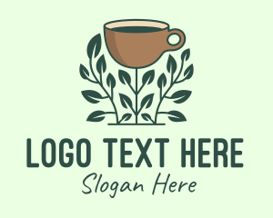 Bio - Coffee Cup Plant logo design