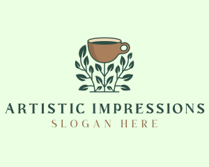 Coffee Cup Plant logo design