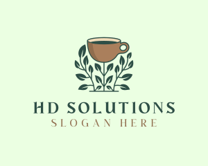 Coffee Cup Plant logo design