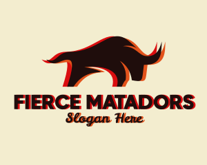 Bullfighting - Charging Bull Restaurant logo design