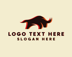 Animal - Charging Bull Restaurant logo design