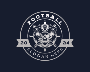Smoke - Skull Pirate Ship Helm logo design