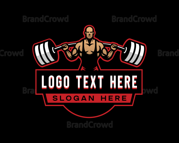 Athletic BodyBuilder Barbell Logo