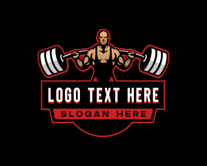 Athletic BodyBuilder Barbell Logo