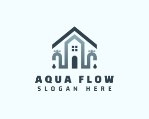 Waterworks - Housing Faucet Plumbing Maintenance logo design